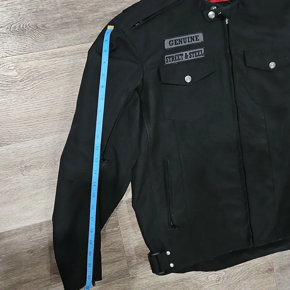 Street & Steel Black Men's Motorcycle Jacket With Padding Size Small